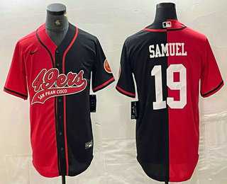 Mens San Francisco 49ers #19 Deebo Samuel Red Black Two Tone Cool Base Stitched Baseball Jersey->san francisco 49ers->NFL Jersey